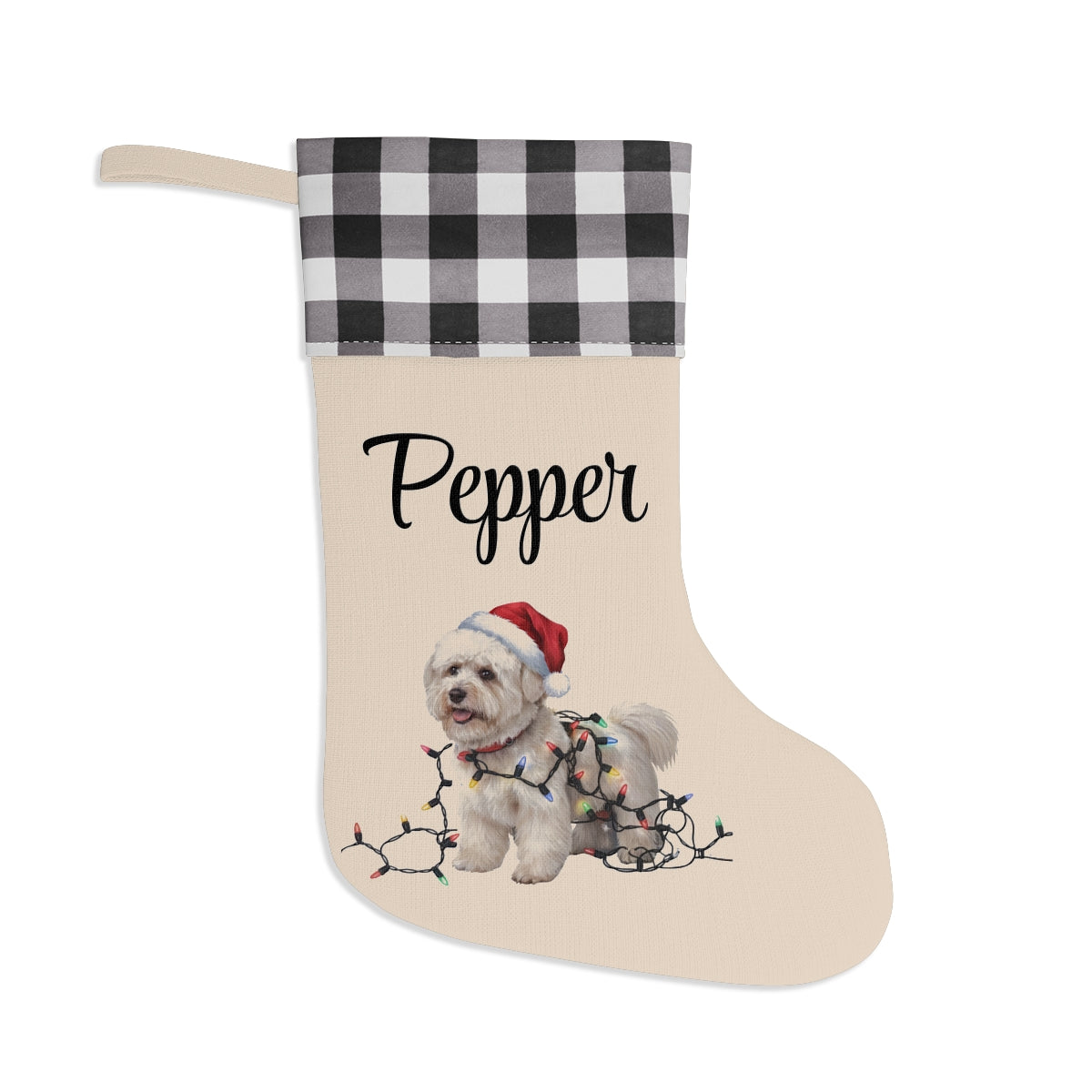 Personalized Bichon Frise Christmas Stocking