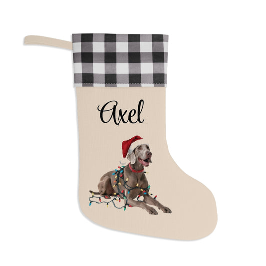 Personalized Weimaraner Christmas Stocking, Holiday Decor Gift for Pet Lovers