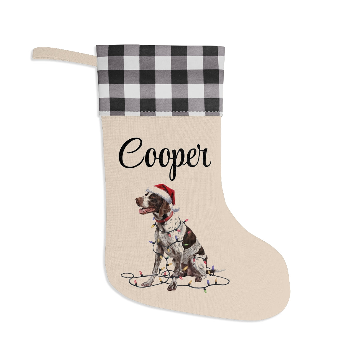 Personalized English Pointer Christmas Stocking
