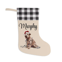 Load image into Gallery viewer, Personalized Soft Coated Wheaten Terrier Christmas Stocking, Holiday Decor Gift for Pet Lovers
