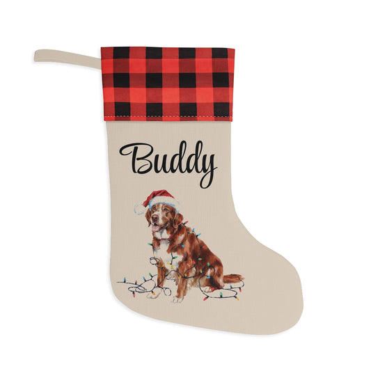 Personalized Nova Scotia Duck Tolling Retriever Christmas Stocking, Holiday Decor Gift for Pet Lovers