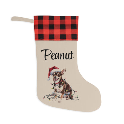 Personalized Black Chihuahua Christmas Stocking