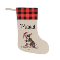 Load image into Gallery viewer, Personalized Black Chihuahua Christmas Stocking,  Holiday Decor Gift for Pet Lovers
