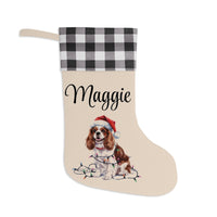 Load image into Gallery viewer, Personalized Cavalier King Charles Spaniel Christmas Stocking,  Holiday Decor Gift for Pet Lovers
