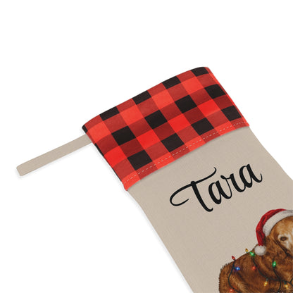 Personalized Dog Photo Christmas Stocking Custom Pet Name Holiday Decor