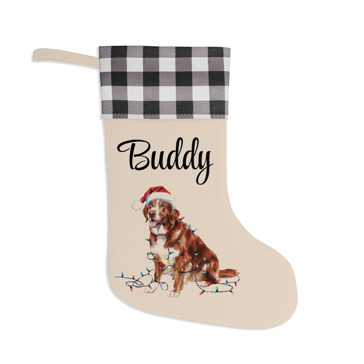 Personalized Nova Scotia Duck Tolling Retriever Christmas Stocking, Holiday Decor Gift for Pet Lovers