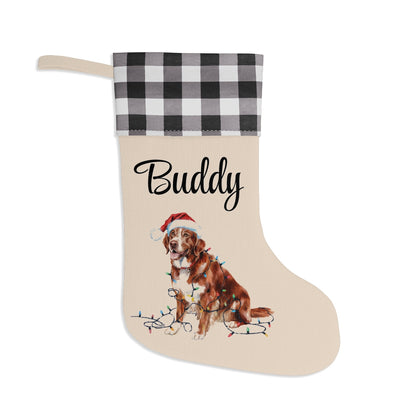 Personalized Nova Scotia Duck Tolling Retriever Christmas Stocking, Holiday Decor Gift for Pet Lovers