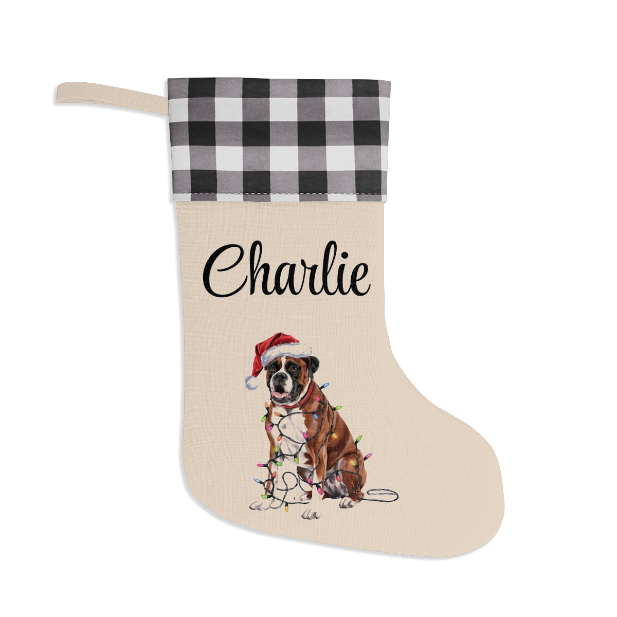 Personalized Boxer Christmas Stocking