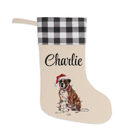 Load image into Gallery viewer, Personalized Boxer Christmas Stocking,  Holiday Decor Gift for Pet Lovers
