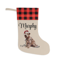 Load image into Gallery viewer, Personalized Soft Coated Wheaten Terrier Christmas Stocking, Holiday Decor Gift for Pet Lovers

