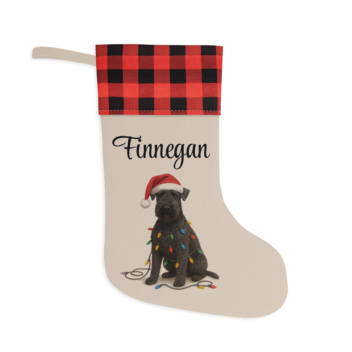 Personalized Kerry Blue Terrier Christmas Stocking, Holiday Decor Gift for Pet Lovers