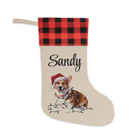 Load image into Gallery viewer, Personalized Corgi Christmas Stocking, Holiday Decor Gift for Pet Lovers
