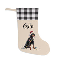 Load image into Gallery viewer, Personalized Doberman Pinscher Christmas Stocking, Holiday Decor Gift for Pet Lovers
