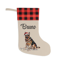 Load image into Gallery viewer, Personalized German Shepherd Christmas Stocking, Holiday Decor Gift for Pet Lovers
