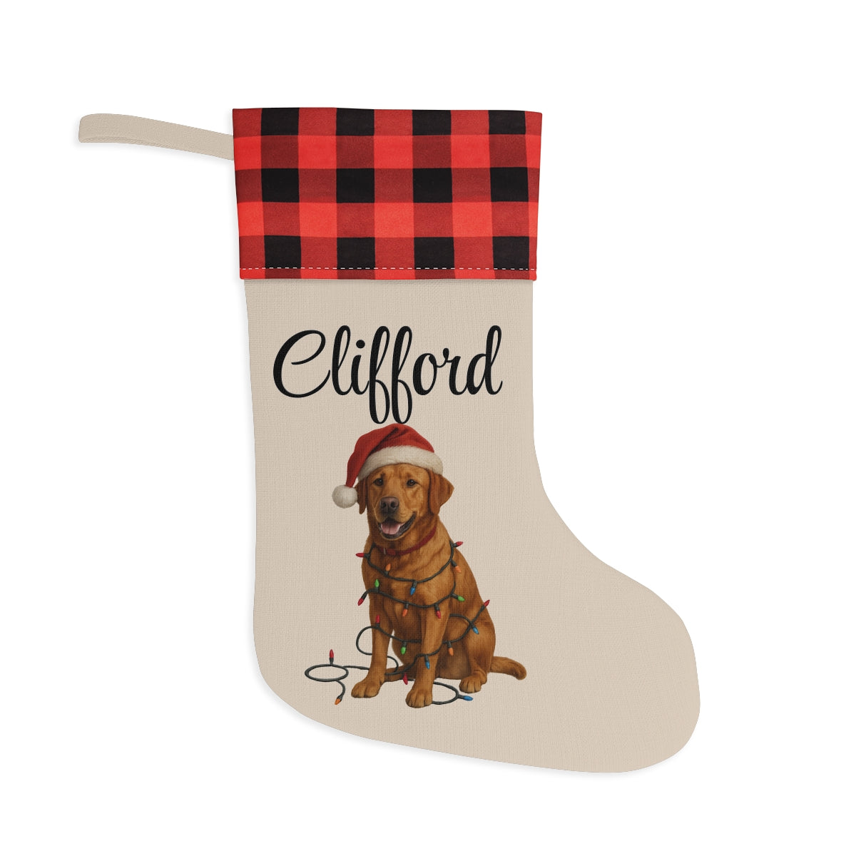 Personalized Fox Red Labrador Retriever Christmas Stocking