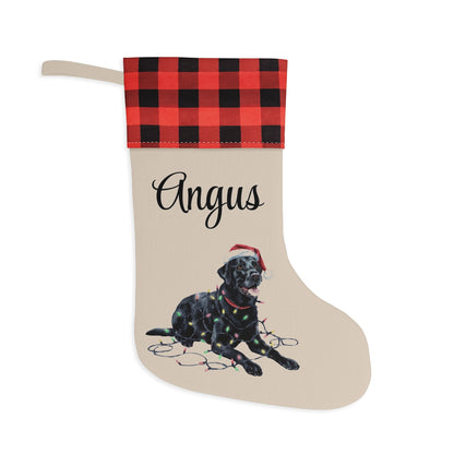 Personalized Black Labrador Christmas Stocking,  Holiday Decor Gift for Pet Lovers