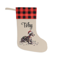 Load image into Gallery viewer, Personalized Greyhound Christmas Stocking, Holiday Decor Gift for Pet Lovers
