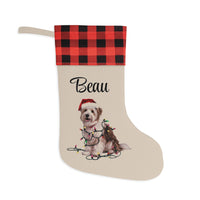 Load image into Gallery viewer, Personalized Coton de Tulear Christmas Stocking, Holiday Decor Gift for Pet Lovers
