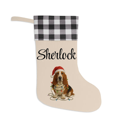 Personalized Basset Hound Christmas Stocking