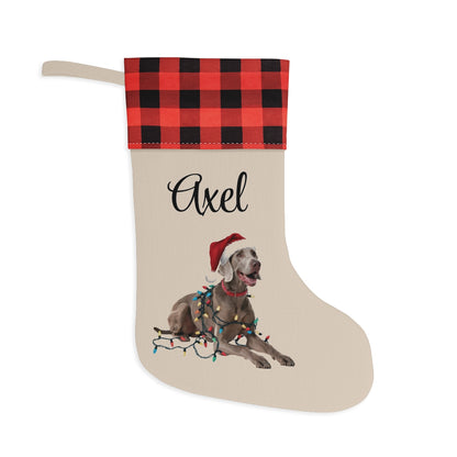 Personalized Weimaraner Christmas Stocking, Holiday Decor Gift for Pet Lovers