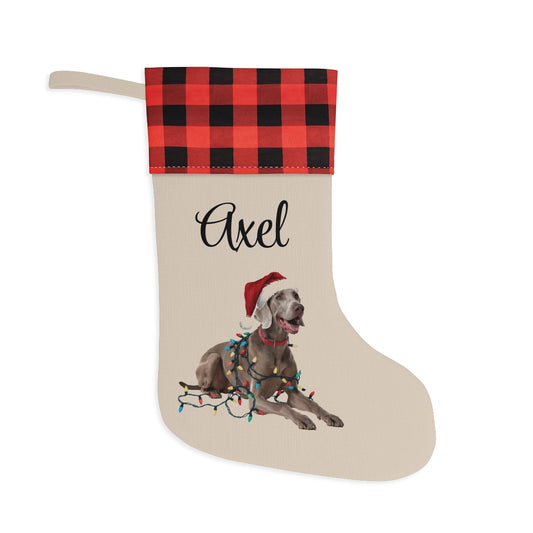 Personalized Weimaraner Christmas Stocking, Holiday Decor Gift for Pet Lovers