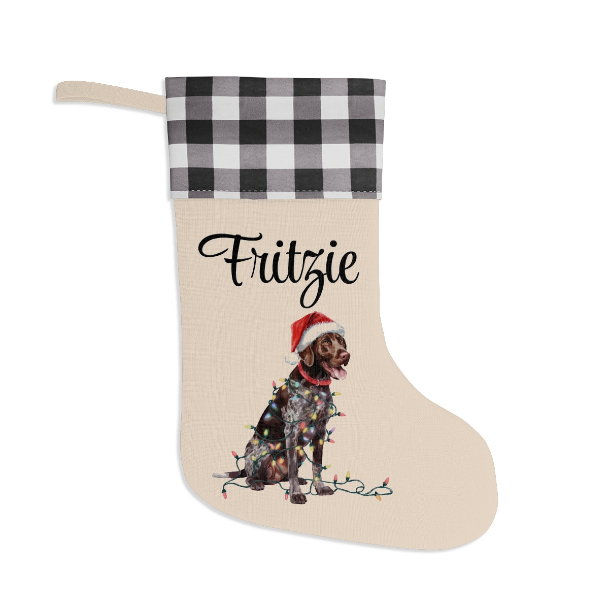 Personalized German Shorthaired Pointer Christmas Stocking, Holiday Decor Gift for Pet Lovers
