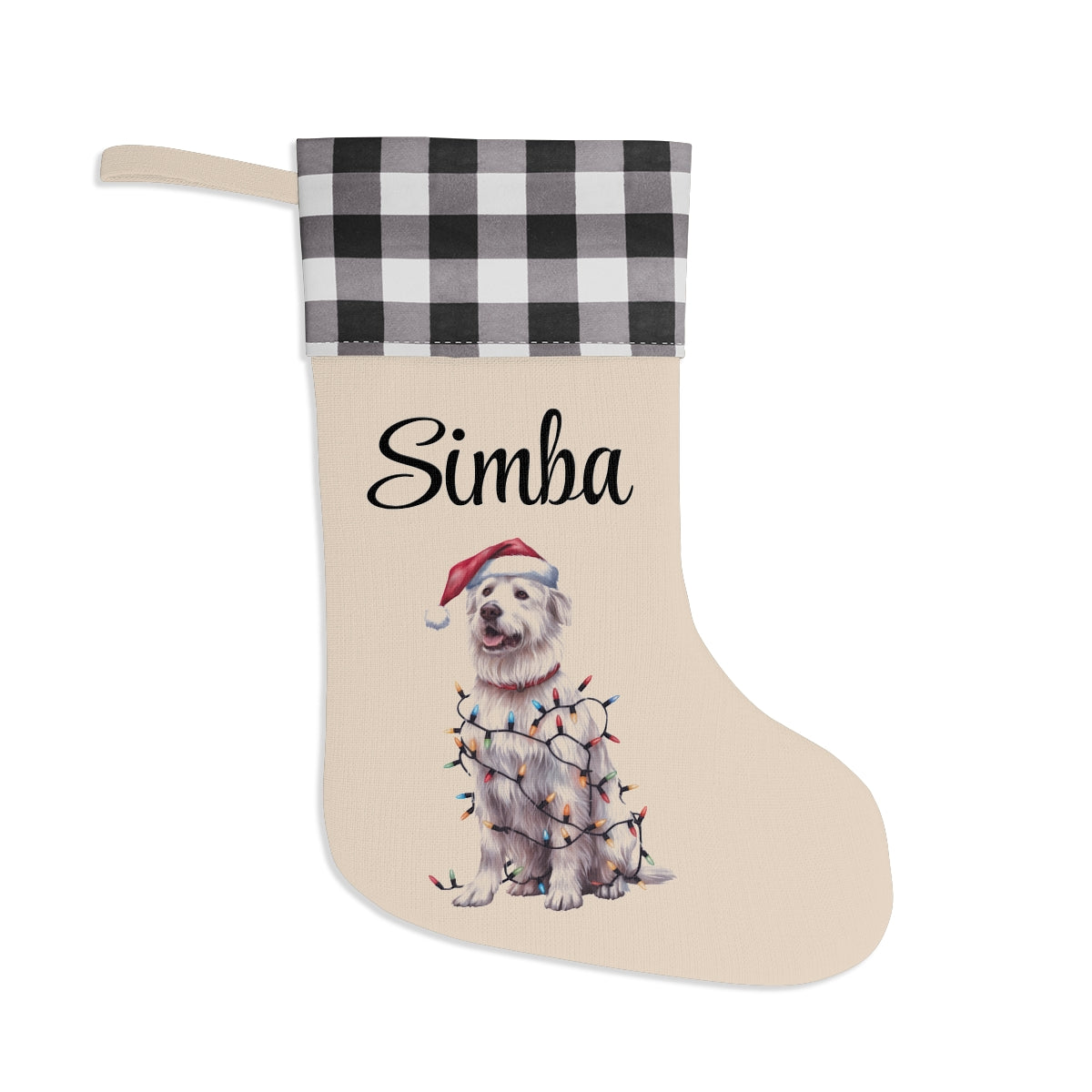 Personalized Kuvasz Christmas Stocking, Holiday Decor Gift for Pet Lovers