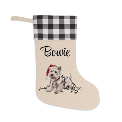 Personalized West Highland Terrier Christmas Stocking, Holiday Decor Gift for Westie Lovers