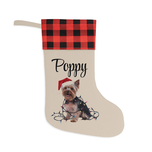 Personalized Yorkshire Terrier Christmas Stocking, Holiday Decor Gift for Yorkie Lovers