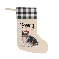 Load image into Gallery viewer, Personalized Shetland Sheepdog Christmas Stocking, Holiday Decor Gift for Pet Lovers
