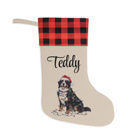 Load image into Gallery viewer, Personalized Bernese Mountain Dog Christmas Stocking, Custom Pet Stocking
