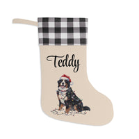 Load image into Gallery viewer, Personalized Bernese Mountain Dog Christmas Stocking, Custom Pet Stocking
