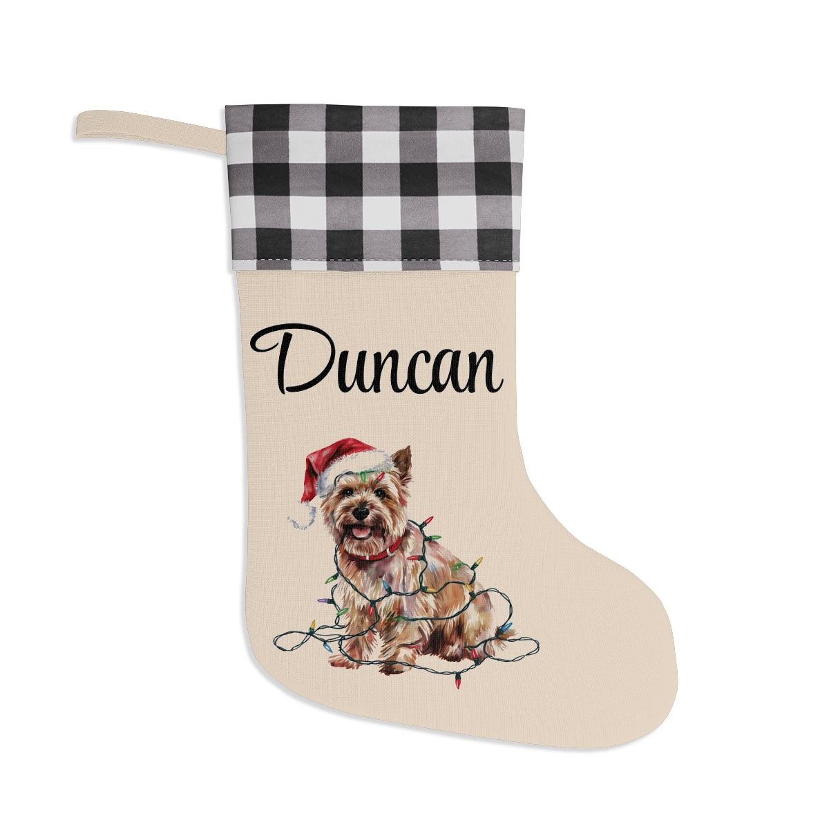 Personalized Cairn Terrier Christmas Stocking,  Holiday Decor Gift for Pet Lovers