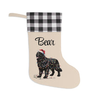 Load image into Gallery viewer, Personalized Black Newfoundland Christmas Stocking, Holiday Decor Gift for Pet Lovers
