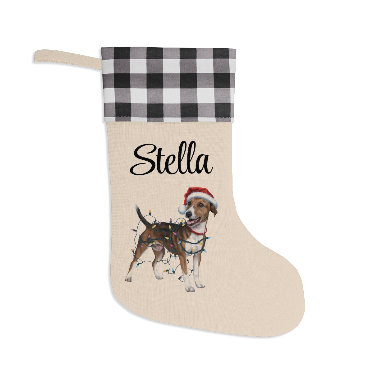 Personalized Smooth Fox Terrier Christmas Stocking, Holiday Decor Gift for Pet Lovers