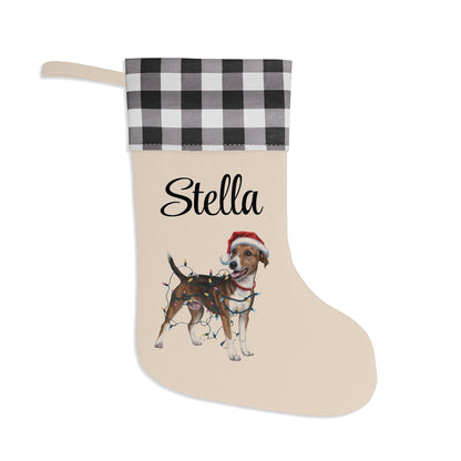 Personalized Smooth Fox Terrier Christmas Stocking, Holiday Decor Gift for Pet Lovers