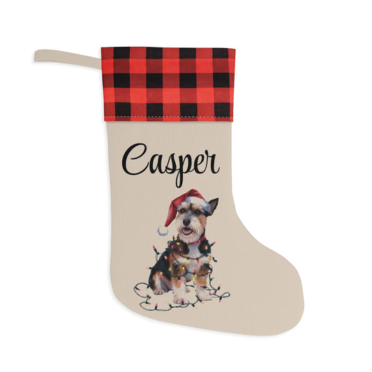 Personalized Norfolk Terrier Christmas Stocking, Holiday Decor Gift for Pet Lovers