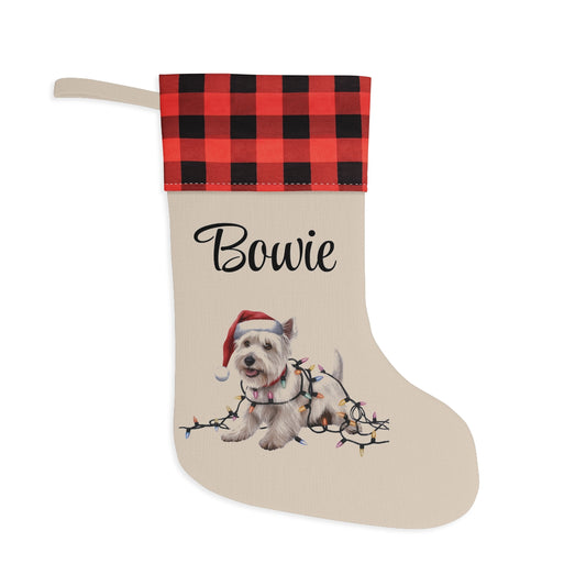 Personalized West Highland Terrier Christmas Stocking, Holiday Decor Gift for Westie Lovers