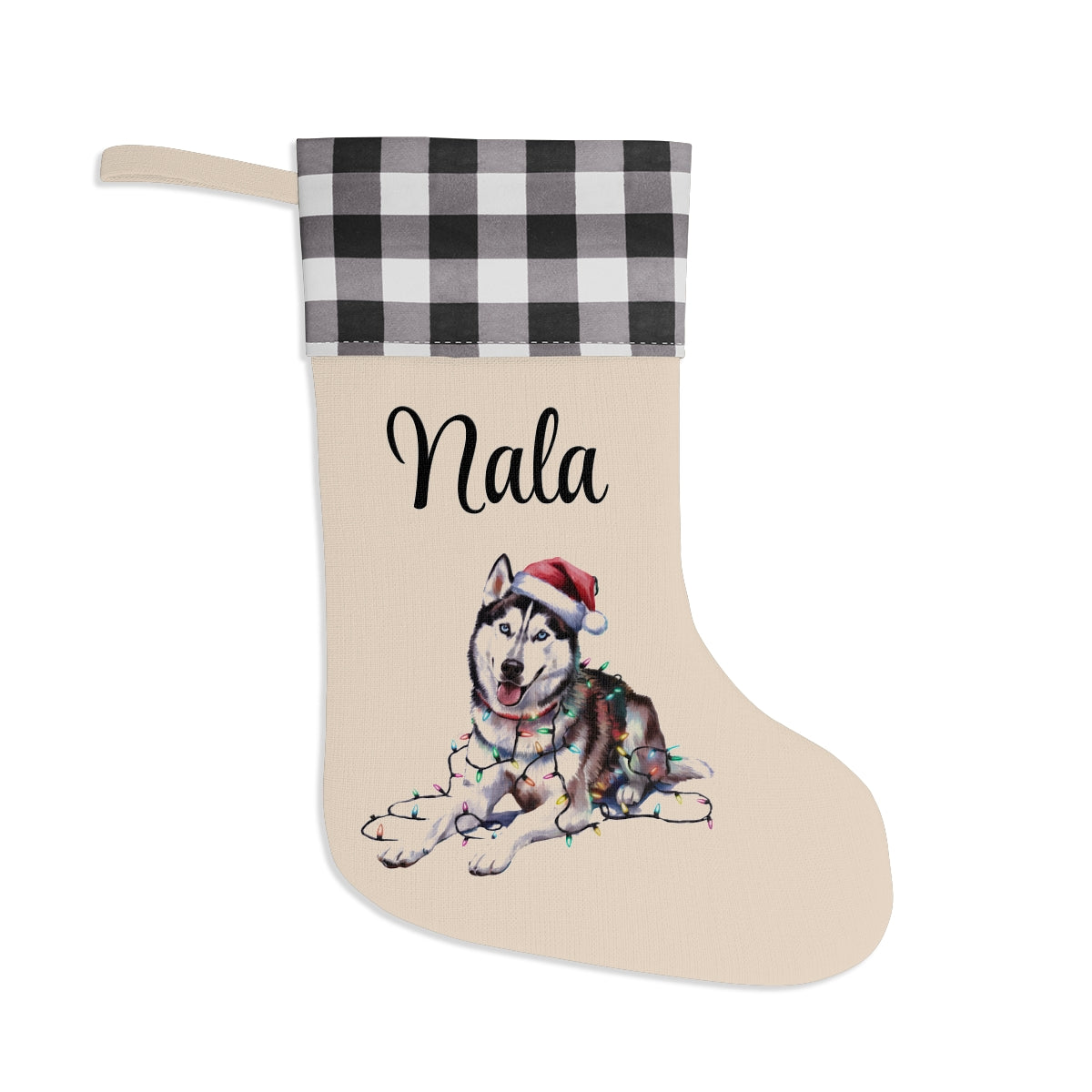 Personalized Siberian Husky Christmas Stocking, Holiday Decor Gift for Pet Lovers