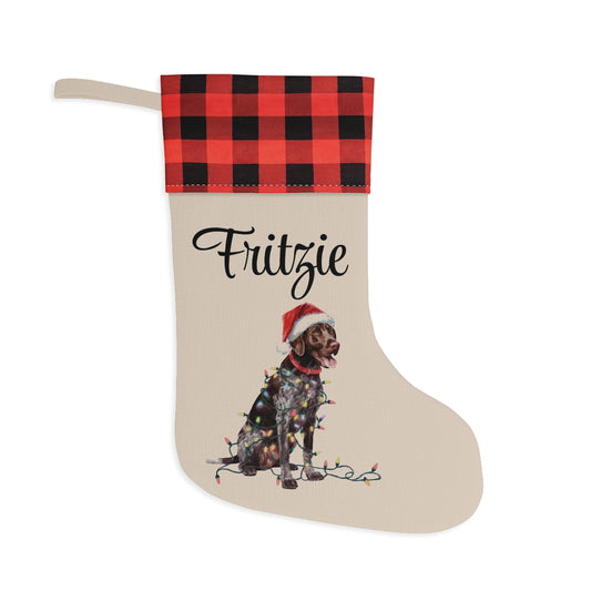 Personalized German Shorthaired Pointer Christmas Stocking, Holiday Decor Gift for Pet Lovers