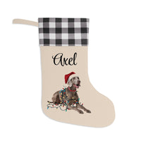 Load image into Gallery viewer, Personalized Weimaraner Christmas Stocking, Holiday Decor Gift for Pet Lovers
