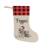 Load image into Gallery viewer, Personalized Bichon Frise Christmas Stocking,  Holiday Decor Gift for Pet Lovers
