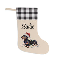 Load image into Gallery viewer, Personalized Dachshund Christmas Stocking,  Holiday Decor Gift for Pet Lovers
