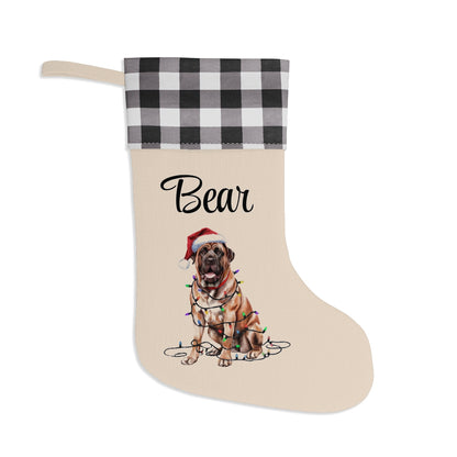 Personalized Mastiff Christmas Stocking, Holiday Decor Gift for Pet Lovers