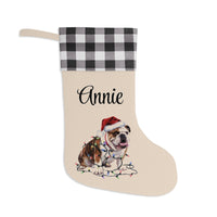 Load image into Gallery viewer, Personalized Bulldog Christmas Stocking,  Holiday Decor Gift for Pet Lovers
