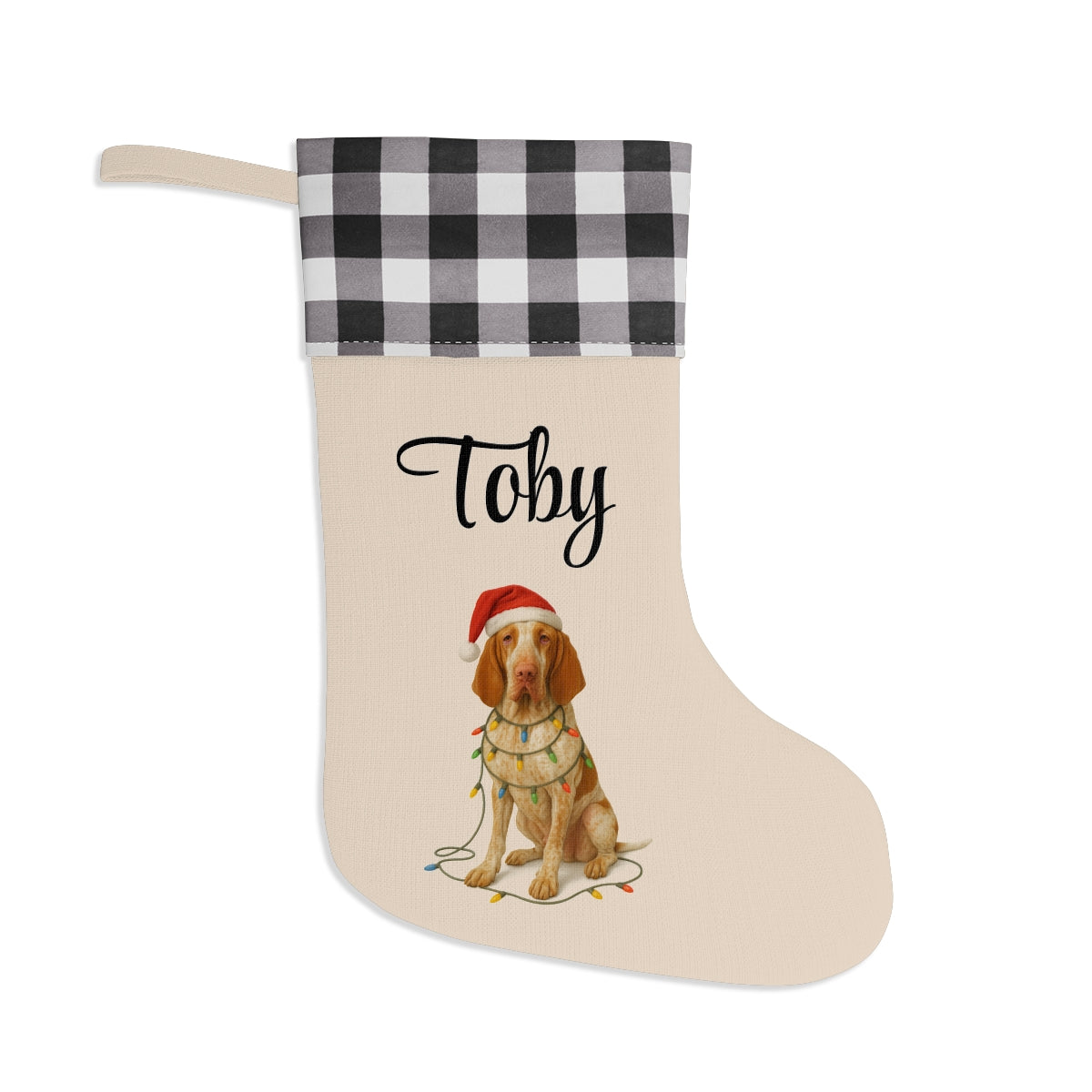 Personalized Bracco Italiano Christmas Stocking