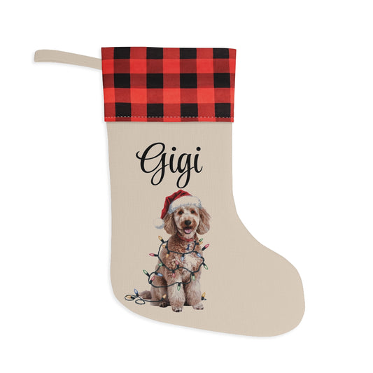 Personalized Poodle Christmas Stocking, Holiday Decor Gift for Pet Lovers