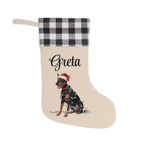 Load image into Gallery viewer, Personalized German Pinscher Christmas Stocking,  Holiday Decor Gift for Pet Lovers
