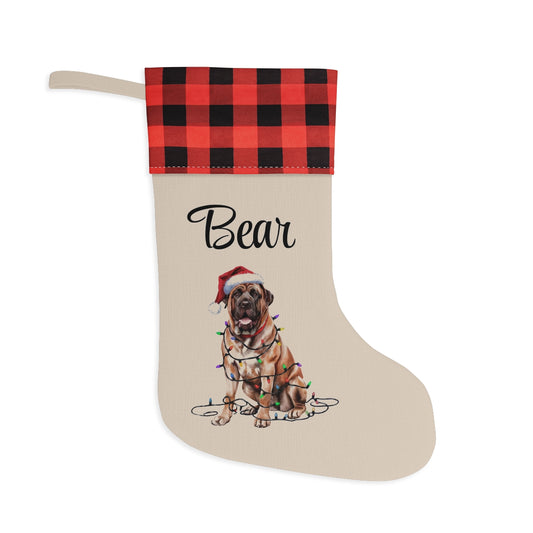 Personalized Mastiff Christmas Stocking, Holiday Decor Gift for Pet Lovers
