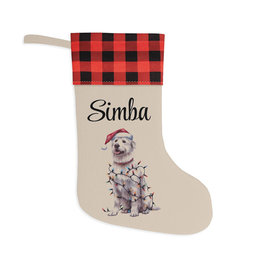 Personalized Kuvasz Christmas Stocking, Holiday Decor Gift for Pet Lovers